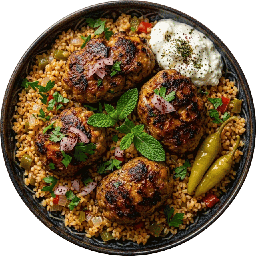 Lezzetli köfte tabağı